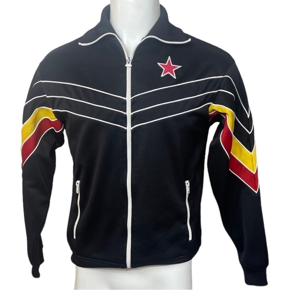 Ugly Shirt Black with Red and Yellow Stripes Full Zip Jacket